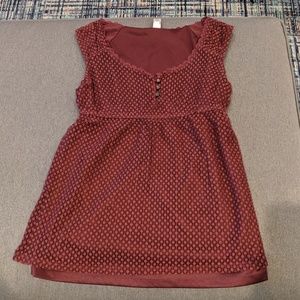 BOGO Merona Umpire Lace Overlay Maroon Blouse, M